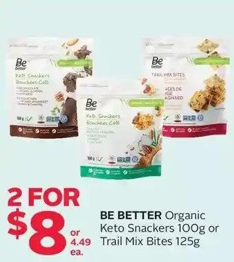 Rexall Be better organic keto snacks or trail mix bites offer