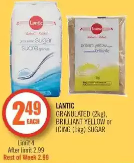 Shoppers Drug Mart Lantic granulated, brilliant yellow or icing sugar offer