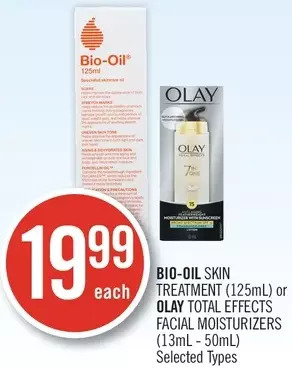 Shoppers Drug Mart Bio-oil skin treatment or olay total effects facial moisturizers offer