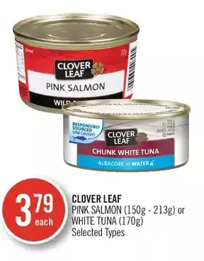Shoppers Drug Mart Clover leaf pink salmon or white tuna offer
