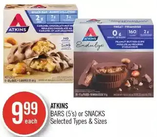 Shoppers Drug Mart Atkins bars or snacks offer