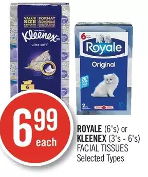 Shoppers Drug Mart Royale or kleenex facial tissues offer