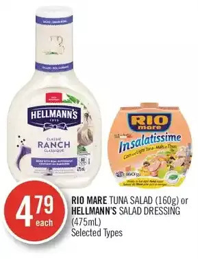 Shoppers Drug Mart Rio mare tuna salad or hellmann's salad dressing offer