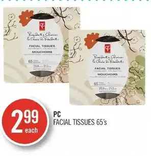 Shoppers Drug Mart Pc facial tissues offer