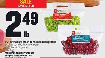 Independent City Market Très gros raisins verts ou rouges sans pépins pcmd offer