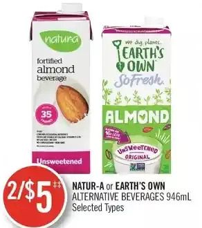Shoppers Drug Mart Natur-a or earth's own alternative beverages offer