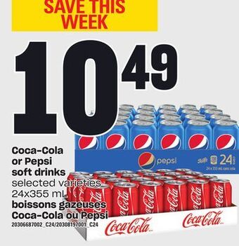 Independent City Market Boissons gazeuses coca-cola ou pepsi, 24x355 ml offer