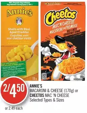 Shoppers Drug Mart Annie's macaroni & cheese or cheetos mac 'n cheese offer