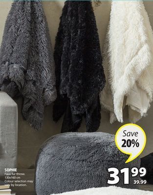 JYSK Sophie faux fur throw offer