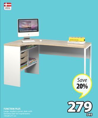 JYSK Function plus large, modern corner desk offer