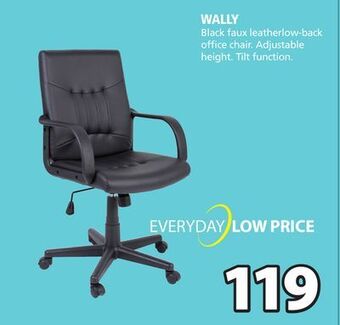 JYSK Wally black faux leatherlow-back office chair offer
