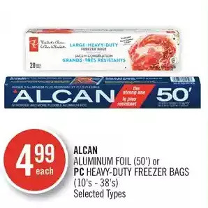Shoppers Drug Mart Alcan aluminum foil or pc heavy-duty freezer bags offer