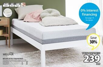 JYSK Wellpur f30 dot foam mattress offer