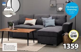 JYSK Hale sectional sofa bed with storage offer