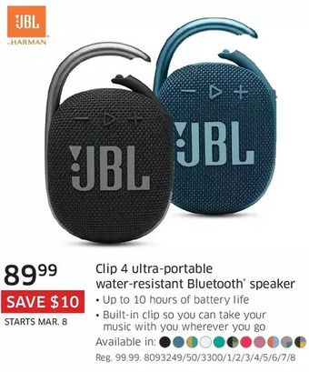 The Source Jbl clip 4 ultra-portable water-resistant bluetooth speaker offer