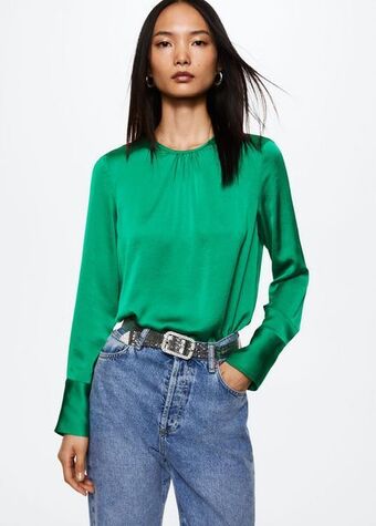 Ruched satin blouse
