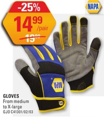 NAPA Auto Parts Gloves offer