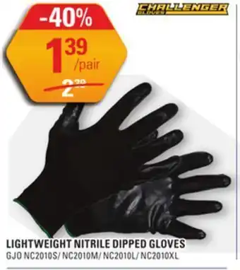 NAPA Auto Parts Lightweight nitrile dipped gloves offer