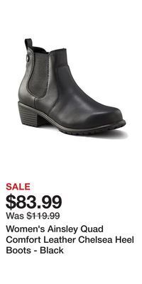 Mark's Women's ainsley quad comfort leather chelsea heel boots - black offer