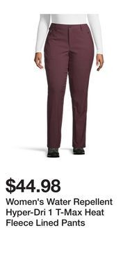 Women's water repellent hyper-dri 1 t-max heat fleece lined pants