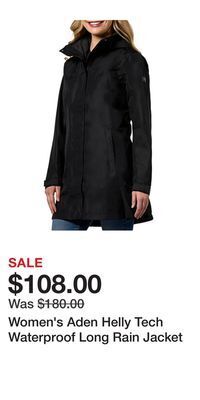 Mark's Women's aden helly tech waterproof long rain jacket offer