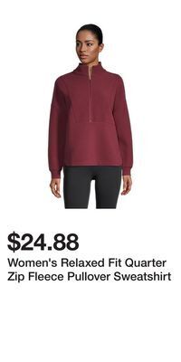 Mark's Women's relaxed fit quarter zip fleece pullover sweatshirt offer