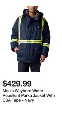 Mark's Men's weyburn water repellent parka jacket with csa tape - navy offer