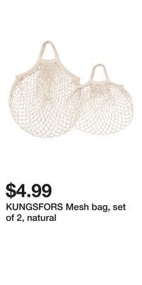 IKEA Kungsfors mesh bag, set of 2, natural offer