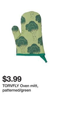 IKEA Torvfly oven mitt, patterned/green offer