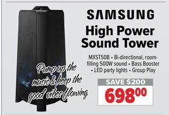 2001 Audio Video Samsung high power sound tower offer