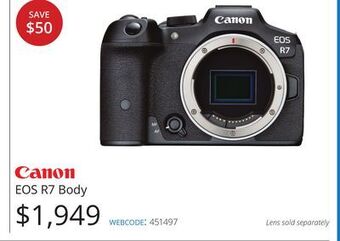 Vistek Canon eos r7 body offer