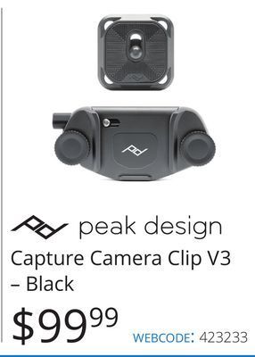 Vistek Peak design capture camera clip v3-black offer