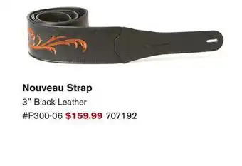 Long & McQuade 3" nouveau leather guitar strap - black offer