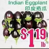 Grant's Foodmart Indian eggplant offer