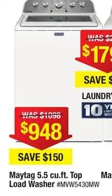 Bad Boy Superstore Maytag 5.5 cu.ft. top load washer offer
