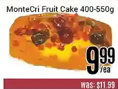 Nations Fresh Foods Montecri fruit cake offer