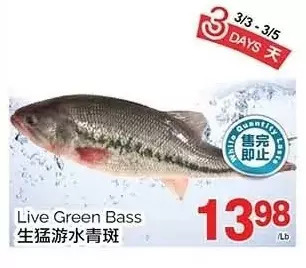 T&T Supermarket Live green bass offer