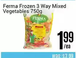 Nations Fresh Foods Ferma frozen 3 way mixed vegetables offer