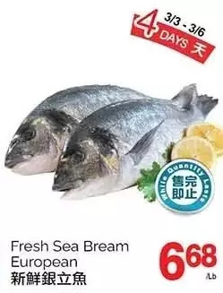 T&T Supermarket Fresh sea bream european offer