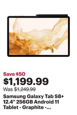 Best Buy Samsung galaxy tab s8+ 12.4" 256gb android 11 tablet - graphite - exclusive retail partner offer