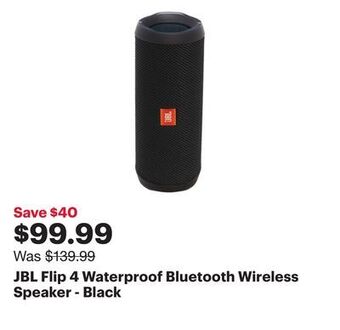 Best Buy Jbl flip 4 waterproof bluetooth wireless speaker - black offer