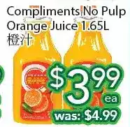 Ample Food Market Compliments no pulp orange juice offer