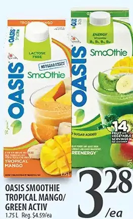 Al Premium Food Mart Oasis smoothie tropical mango/green activ offer