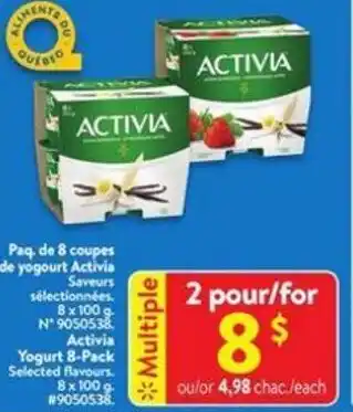 Walmart Activia Yogurt 8-Pack 8 x 100 g offer