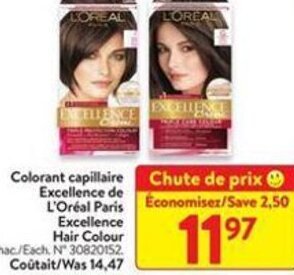 Walmart L'Oréal Paris Excellence Hair Colour offer