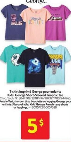 Walmart Kids' George Short-Sleeved Graphic Tee offer