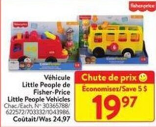 Walmart Fisher-Price Little People Vehicles offer