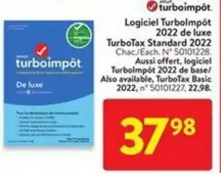 Walmart 2022 de luxe TurboTax Standard 2022 offer