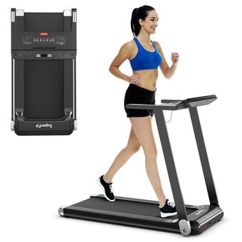 Best Buy Superfit folding electric treadmill compact walking running machine w/app control speaker offer