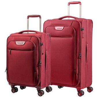 Best Buy Champs softech collection 2-piece soft side expandable luggage set - red offer